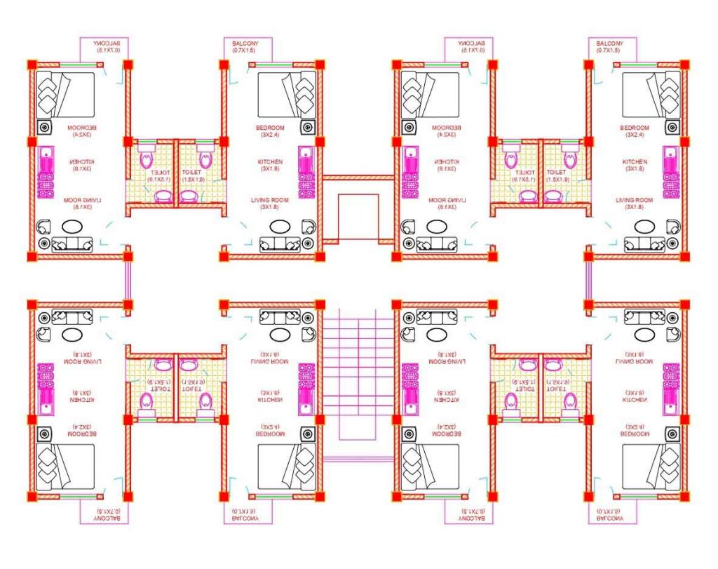 Apartment floor plan Autocad