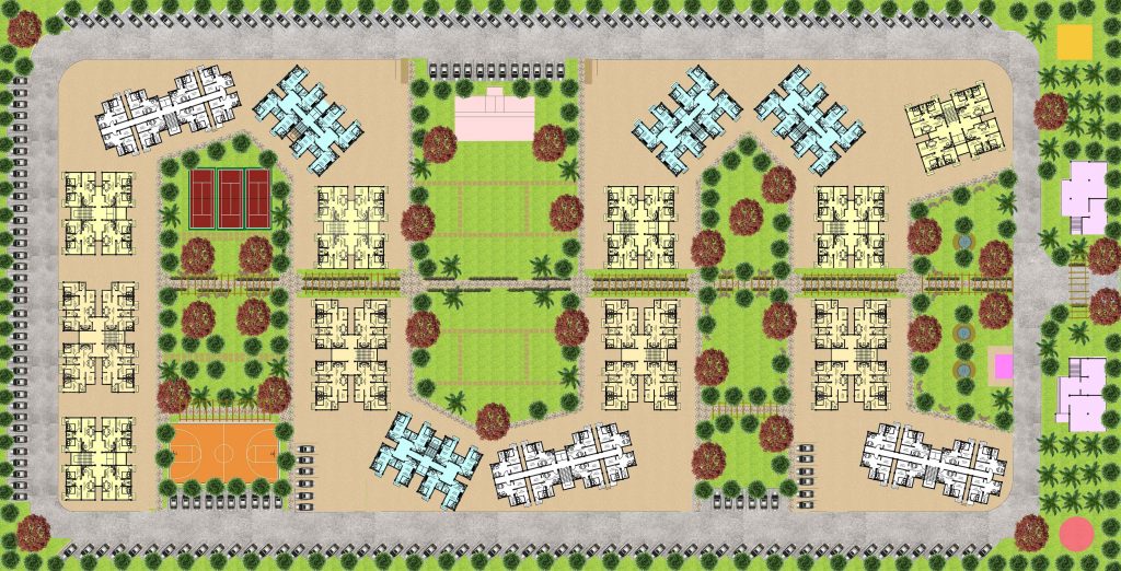 Housing site plan rendering