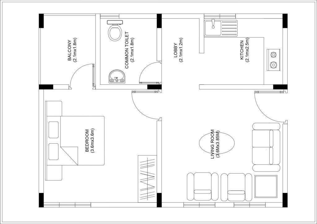 1BHK House Plan