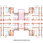 1BHK Apartment Block Floor Plan Autocad DWG file