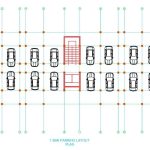 1BHK floor plan and parking layout details