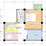 1BHK Unit Plan Details and Views