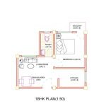 Apartment Building Design | 1BHK Unit Plan Autocad DWG file