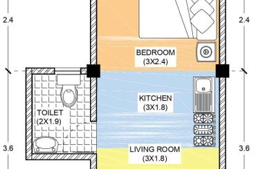 1RK Unit Plan Details and Views