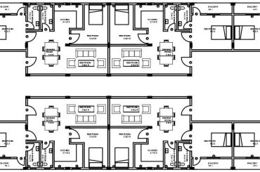 Housing Design 2BHK block floor plan details