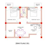 Apartment Design | 2BHK Unit Plan Autocad DWG file