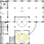 Shopping center floor plans, elevations, and section details