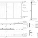 Four-leaf sliding door plan, elevations, sections with all fixing details