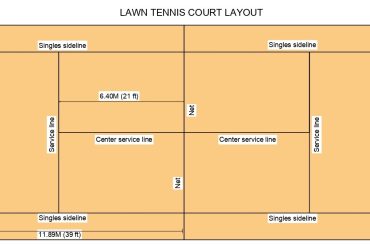 Lawn Tennis Court layout dimension DWG file