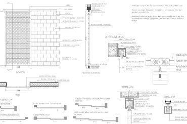 Sliding door plan, elevations, sections with all fixing details