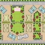 Housing Site Plan rendering with floor plans