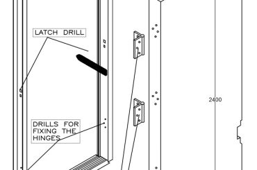 Door plan, elevations, sections and views detail