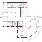 Health center floor plans, elevations, and section details