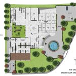 Shopping Mall site plan rendering with basement parking