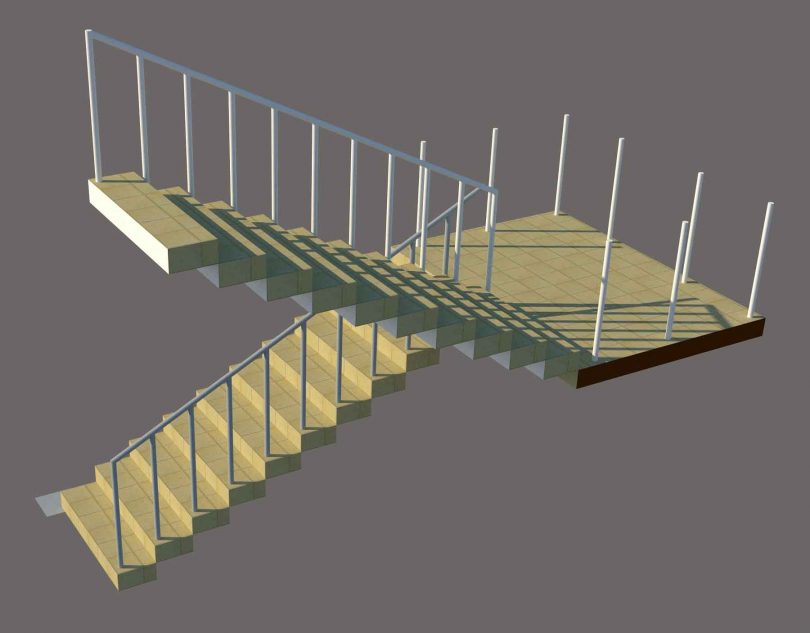  Staircase  free SketchUp  3D file Built Archi