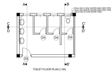 Toilet Plan and Section Details