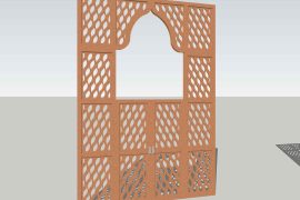 SketchUp Model free download | Wooden Jali Door