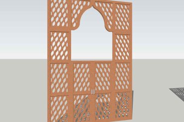 SketchUp Model free download | Wooden Jali Door