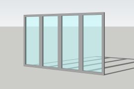 SketchUp model free download | 4 panels fixed window