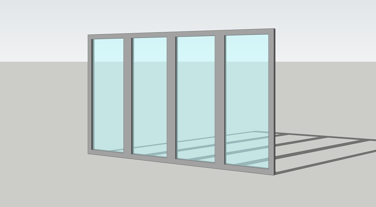 SketchUp Model 4 panels fixed window Built Archi