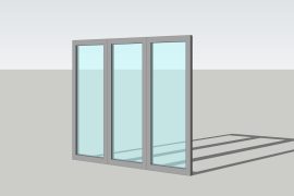 SketchUp model free download | 3 panels fixed window