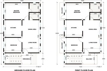 Simple house plan dwg | 2BHK house plan | Free download