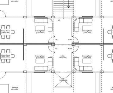 2BHK apartment plan | 2 BHK apartment plan dwg | Free download