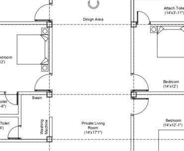 4BHK floor plan | AutoCAD floor plan | Free download