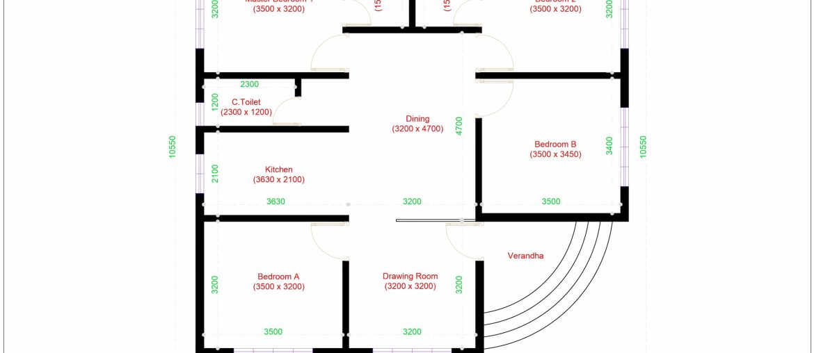 4 Bedrooms Single Storey House Design