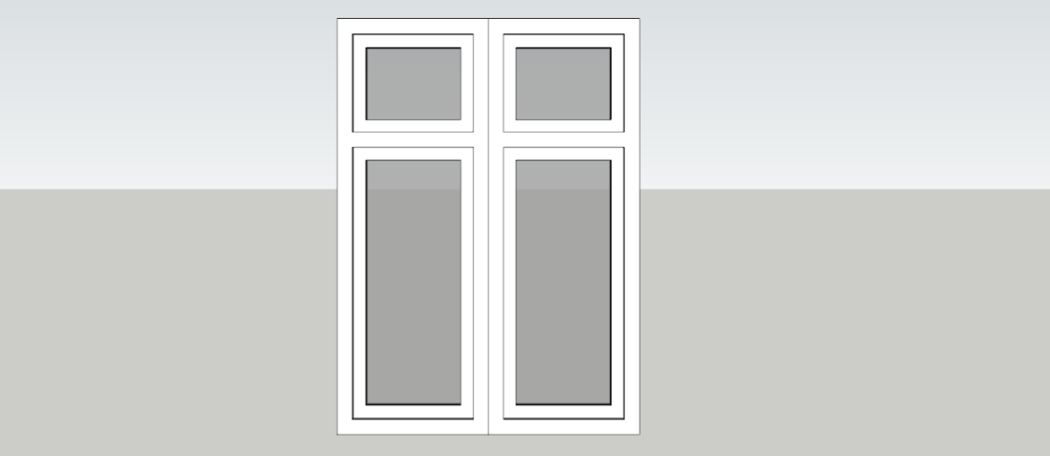 2-Panel UPVC Window with Attached Ventilation | 3D Models