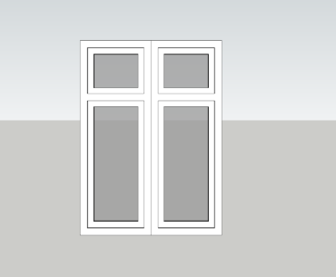 2-Panel UPVC Window with Attached Ventilation | 3D Models