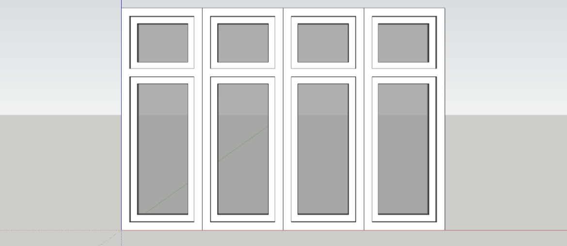 4-Panel UPVC Window with Attached Ventilation | 3D Models