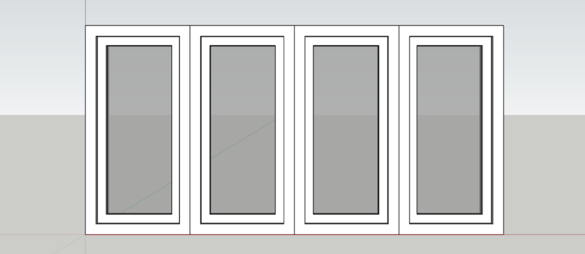 4 Panel UPVC Window | 3D Models