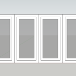 4 Panel UPVC Window | 3D Models