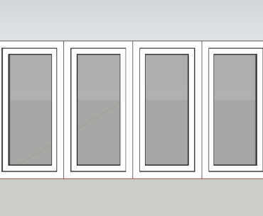 4 Panel UPVC Window | 3D Models