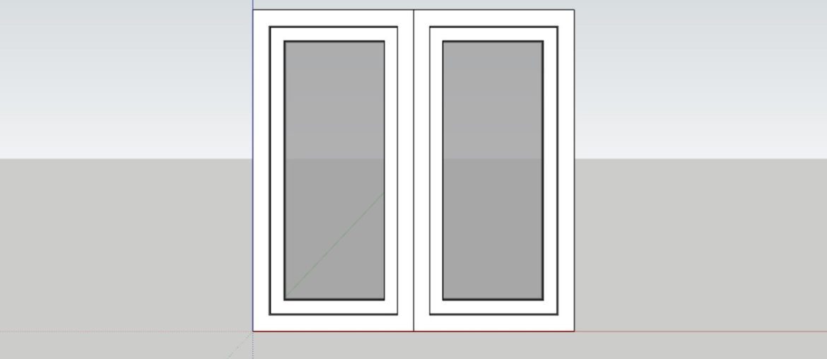 2 Panel UPVC Window | 3D Model