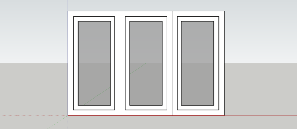 3 Panel UPVC Window | 3D Model