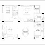 1.5 BHK Floor Plan CAD Drawing Free Download