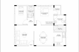 1.5 BHK Floor Plan CAD Drawing Free Download