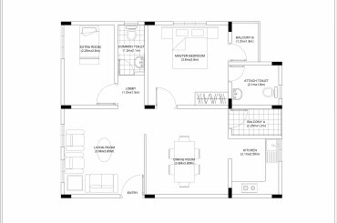 1.5 BHK Floor Plan CAD Drawing Free Download