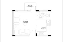 1RK Small House Plan CAD Drawing