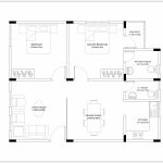 2 BHK House Floor Plan CAD Free Download