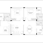 3BHK House Floor Plan CAD Drawing Free Download